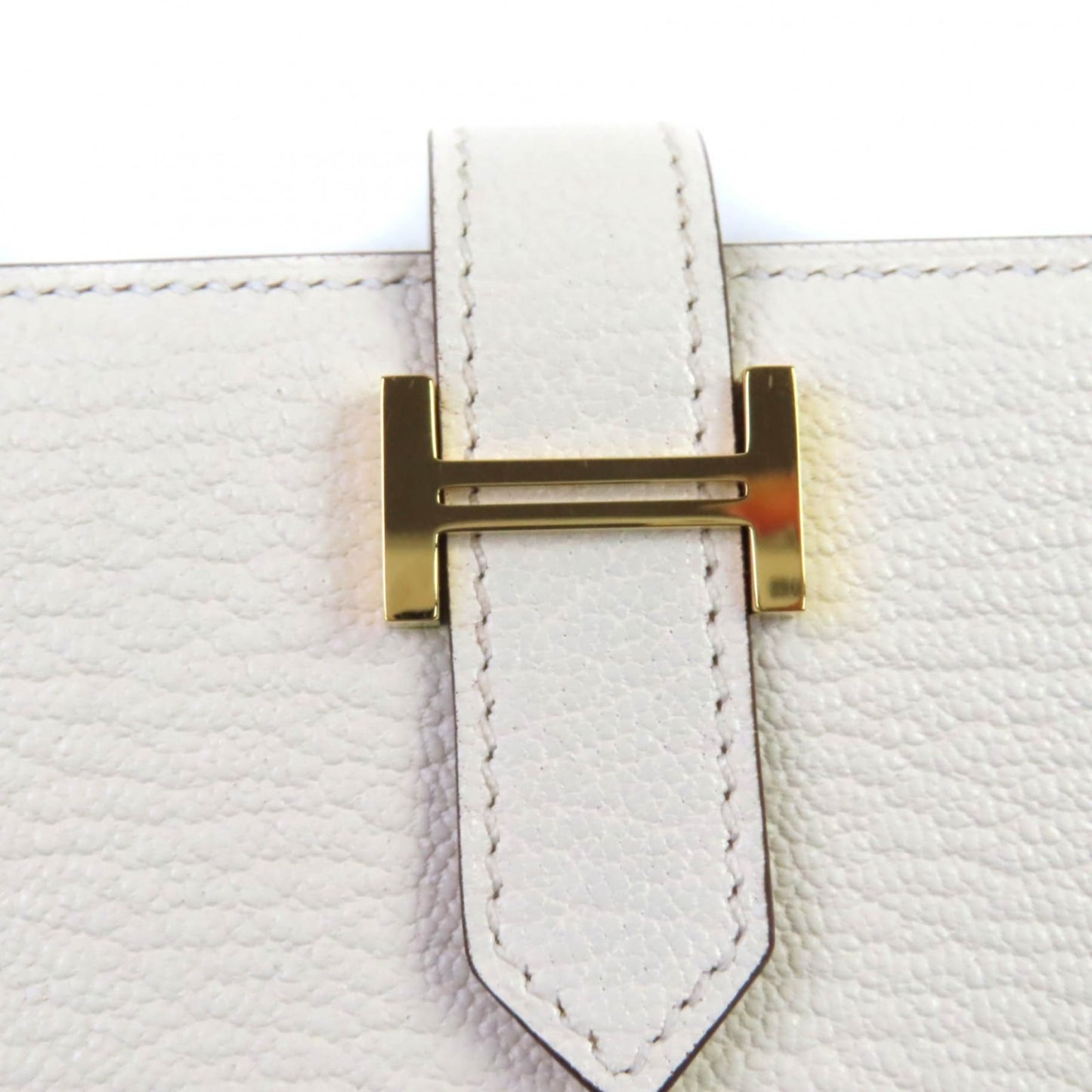 Hermes Bearn Soufflet Nata Chevre Long Wallet With Gold Hardware