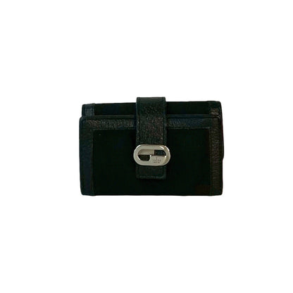 Gucci G Logo Engraved Leather And Nylon Tri-Fold Key Case With Holder