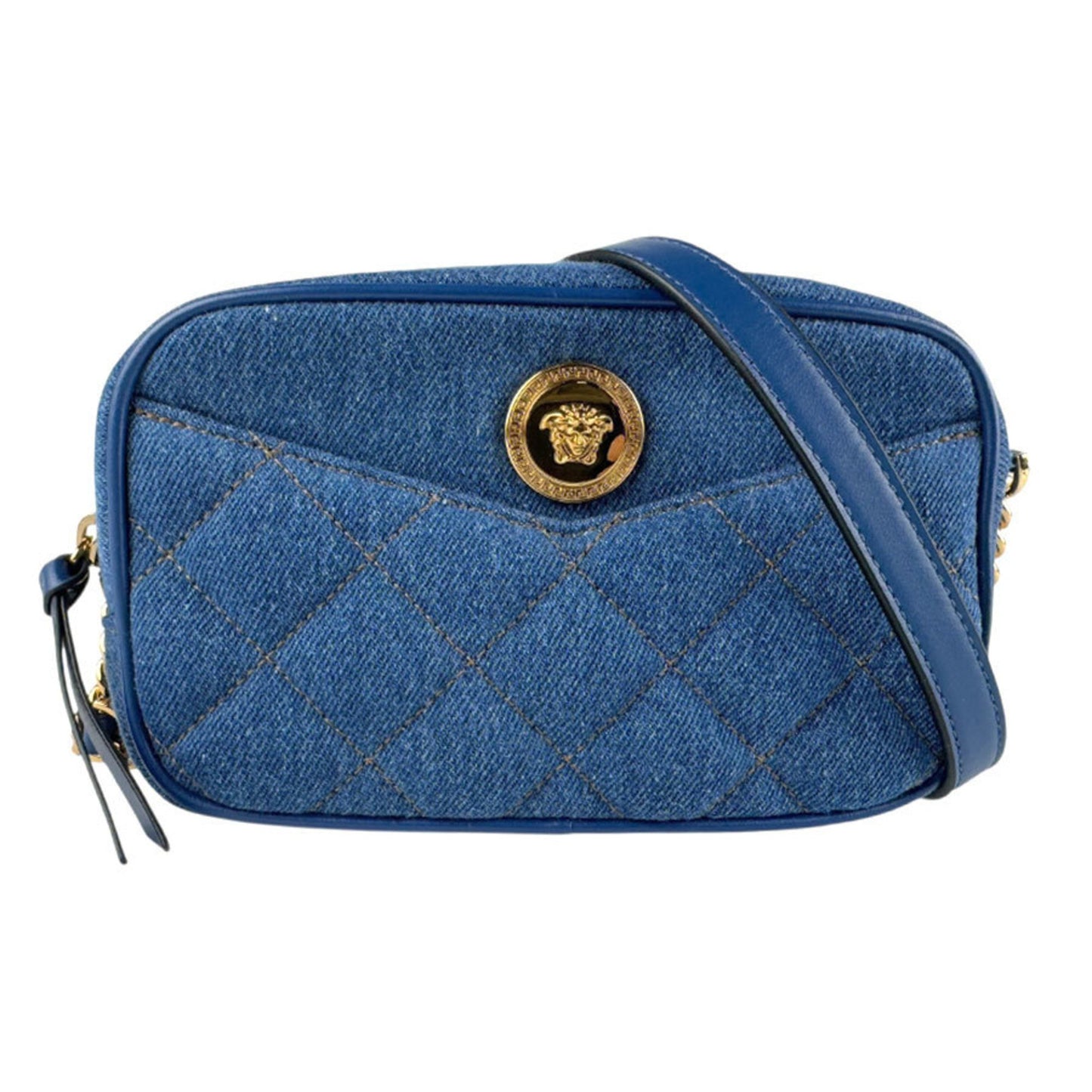 Versace Medusa Denim Blue Shoulder Bag