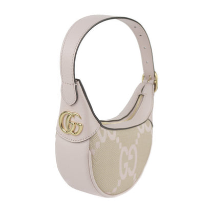 Gucci Gg Jumbo Handbag 658551 Canvas Leather Beige Pink Shoulder Bag R2425123010097
