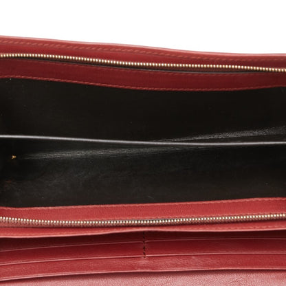 Gucci Diamante Interlocking Long Wallet 204836 Beige Red Canvas Leather