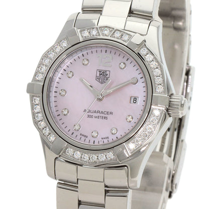 Tag Heuer Waf141B Aquaracer Bezel 10P Diamond Watch Stainless Steel Ss