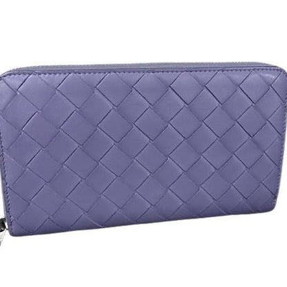 Bottega Veneta Intrecciato Zip-Around Wallet 608053 Lavender Leather