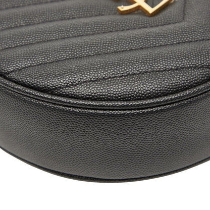 Saint Laurent Ysl Logo Vinyl Chain Shoulder Bag In Black Leather