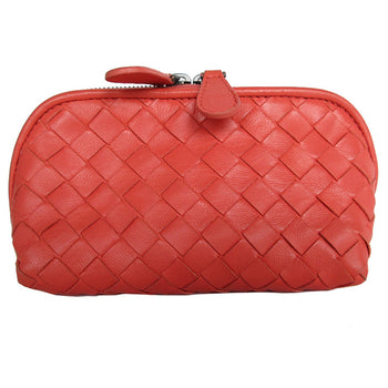 Bottega Veneta Pouch Bag Intrecciato Leather Orange Pink