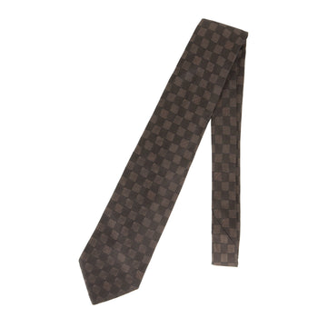 Louis Vuitton Damier Silk Cravate Brown Tie For Men