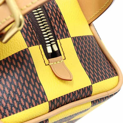 Louis Vuitton Locker Dopp Kit Damier Pop Handbag N40567 Yellow Brown