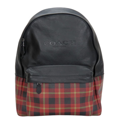 Coach Backpack/Daypack F55394 Leather Black Red Check