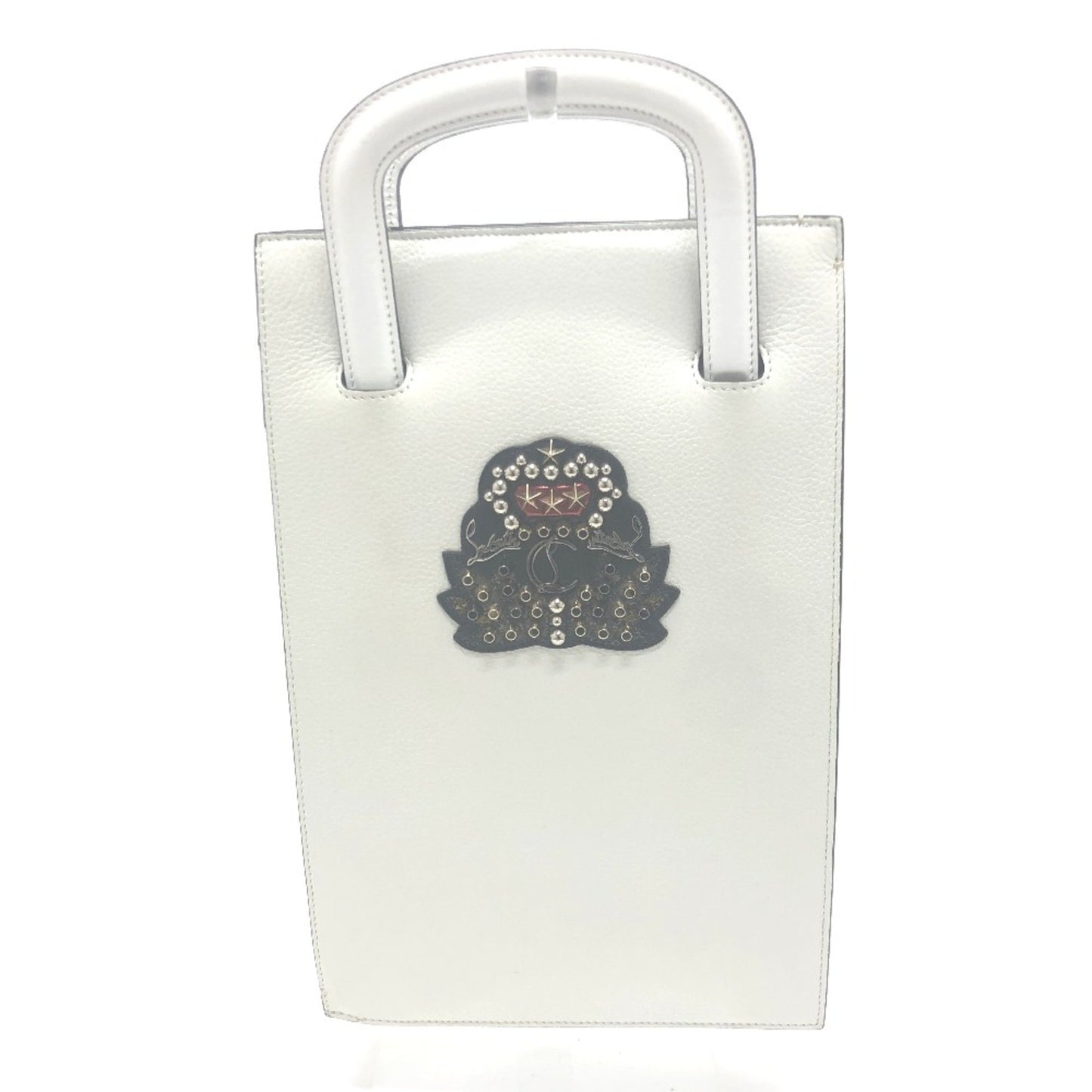 Christian Louboutin Emblem Trick Truck Bag 2Way Clutch Bag Tote Bag White Red