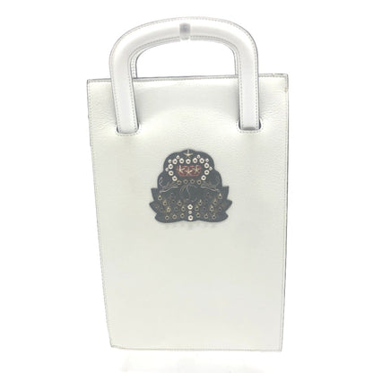 Christian Louboutin Emblem Trick Truck Bag 2Way Clutch Bag Tote Bag White Red