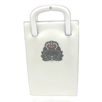 Christian Louboutin Emblem Trick Truck Bag 2Way Clutch Bag Tote Bag White Red