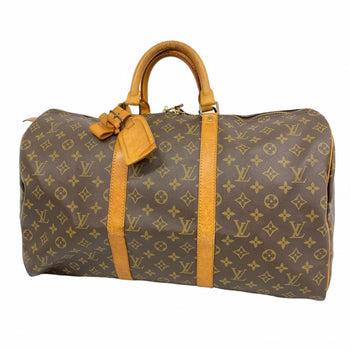 Louis Vuitton Monogram Keepall 50 Boston Bag M41426 Brown