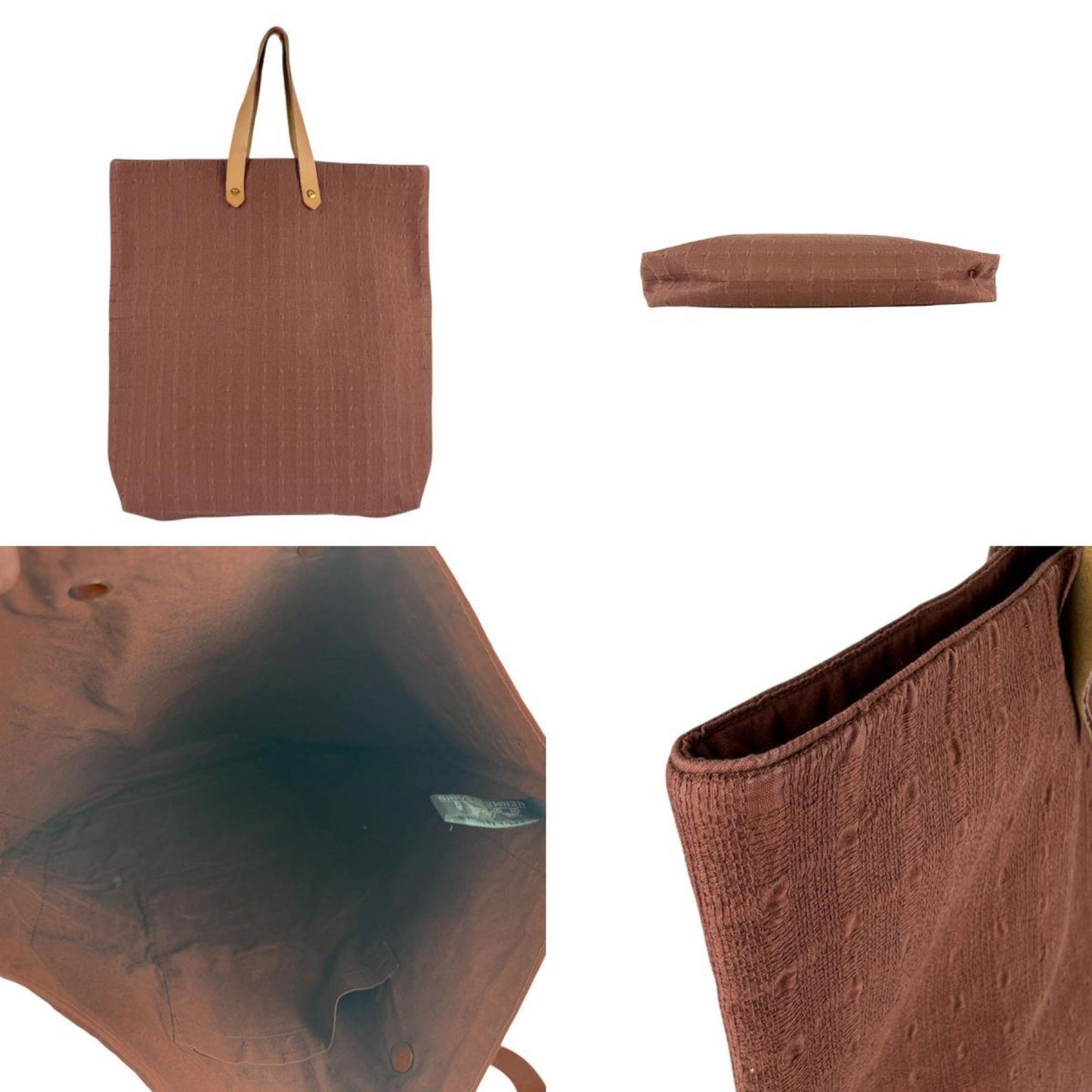 Hermes Herms Amedaba Diago Gm Handbag Tote Bag In Brown And Gold