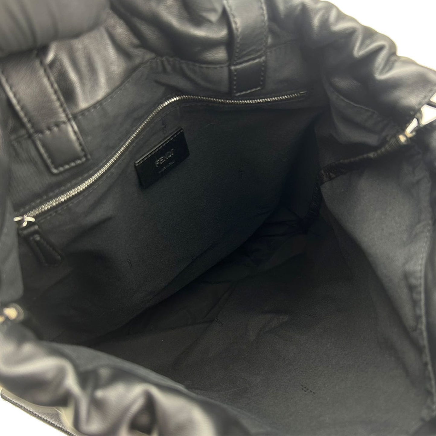 Fendi Rucksack Backpack 7Vz057 Canvas Leather Beige Black