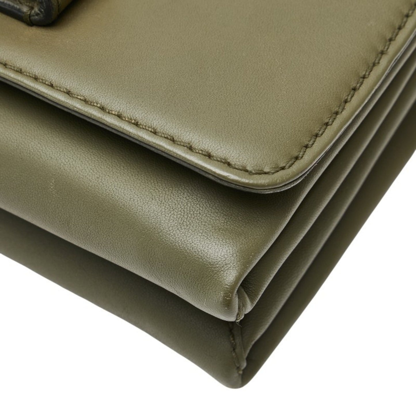 Valentino Garavani Studded Chain Shoulder Bag/Clutch Bag In Khaki