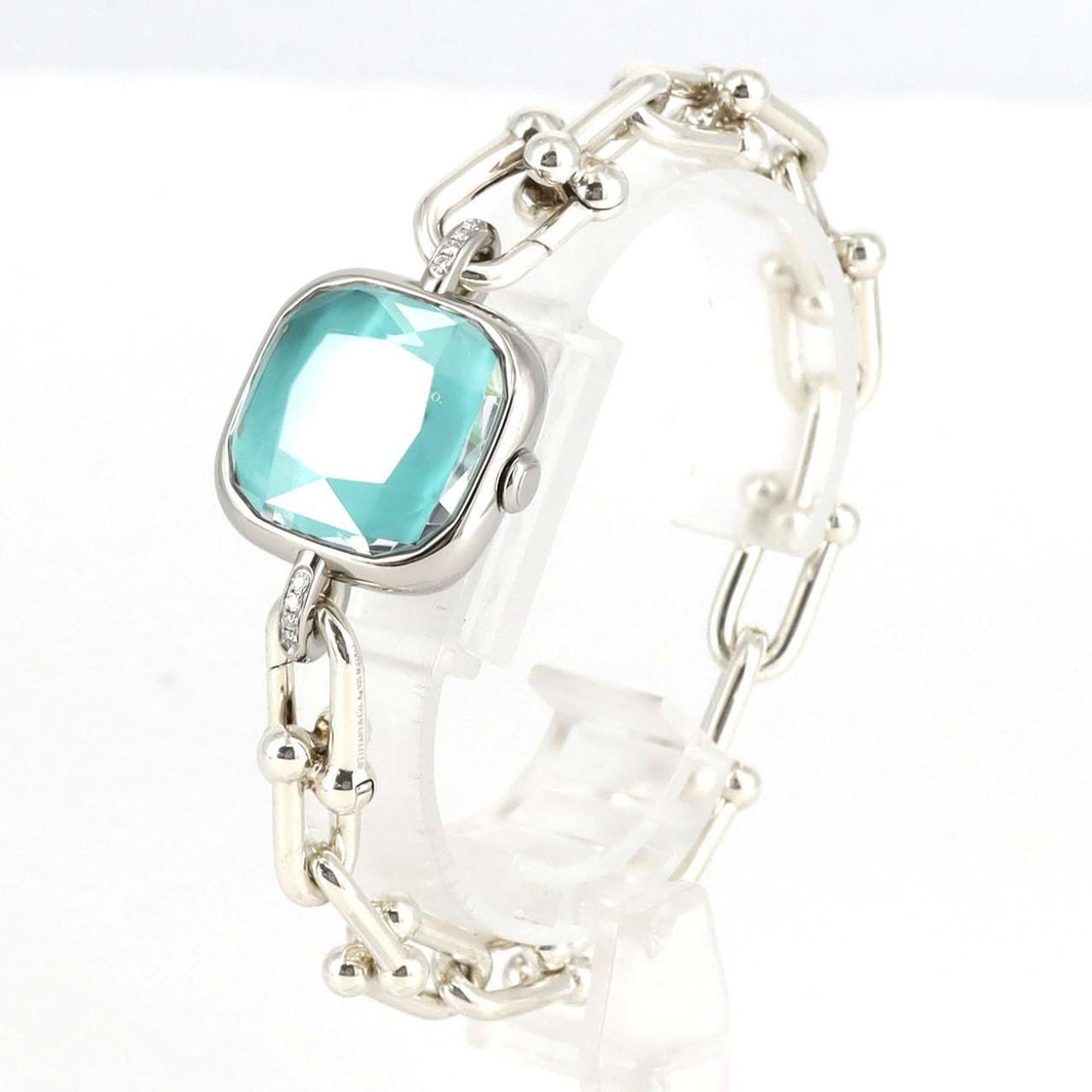 Tiffany Hardware Lug D Bracelet Large Size 73331277 Stainless Steel Quartz Watch