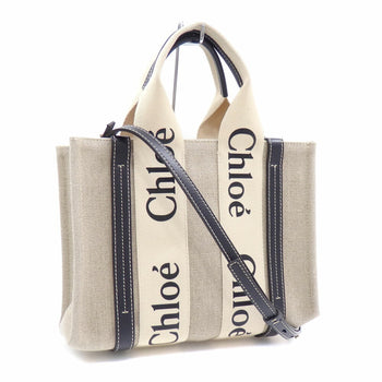 Chlo Woody Small Linen Tote Bag