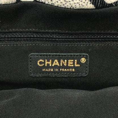 Chanel Camellia Bag Chevron Corduroy Shoulder Ribbon Handbag Tote Canvas