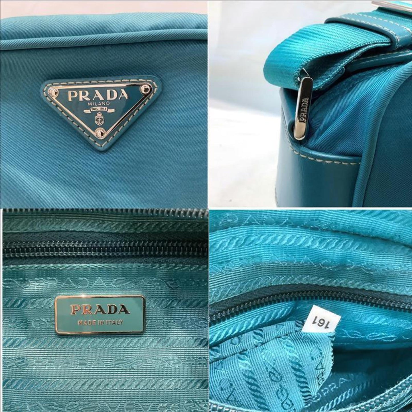 Prada Nylon Shoulder Bag/Pochette Bt0658 Turquoise Kb-9538