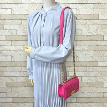 Chanel Boy Shoulder Bag Leather A67085 Pink