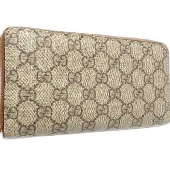 Gucci Gucci Long Wallet 410102 Round Gg Supreme Canvas Beige 181304