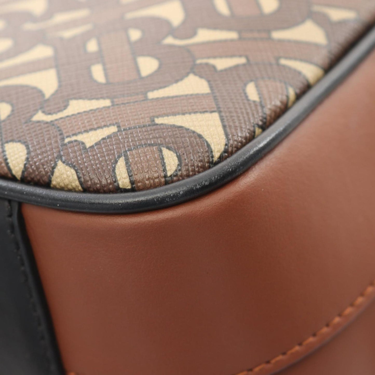 Burberry Tb Monogram Shoulder Bag Coated Canvas Leather