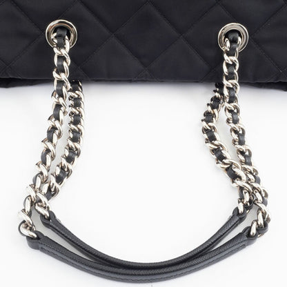 Prada Quilted Chain Tote Bag 1Bg740 Nylon | Leather Black