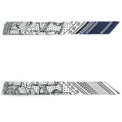 Hermes Twilly Eperon D'Or Golden Spur Scarf Muffler In White/Black/Marine (H062978S 06)