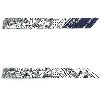 Hermes Twilly Eperon D'Or Golden Spur Scarf Muffler In White/Black/Marine (H062978S 06)