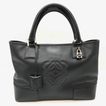 Loewe Fustat Tote Black Leather Bag Crochette
