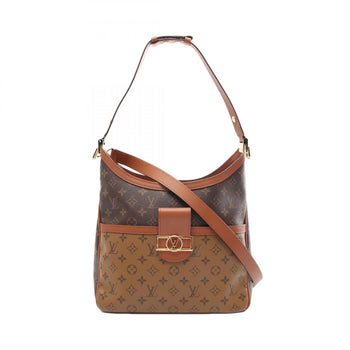Louis Vuitton Hobo Dauphine Mm Shoulder Bag Coated Canvas Leather Monogram Reverse