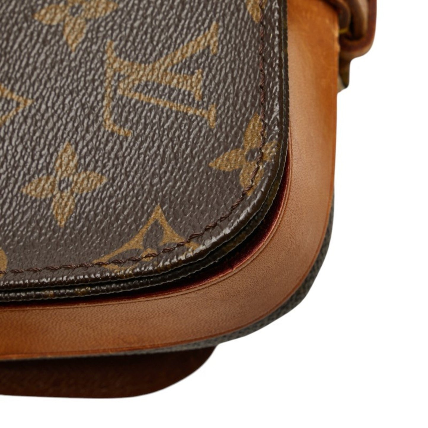 Louis Vuitton Monogram Mini Cartouchiere Crossbody Shoulder Bag M51254 Brown Leather