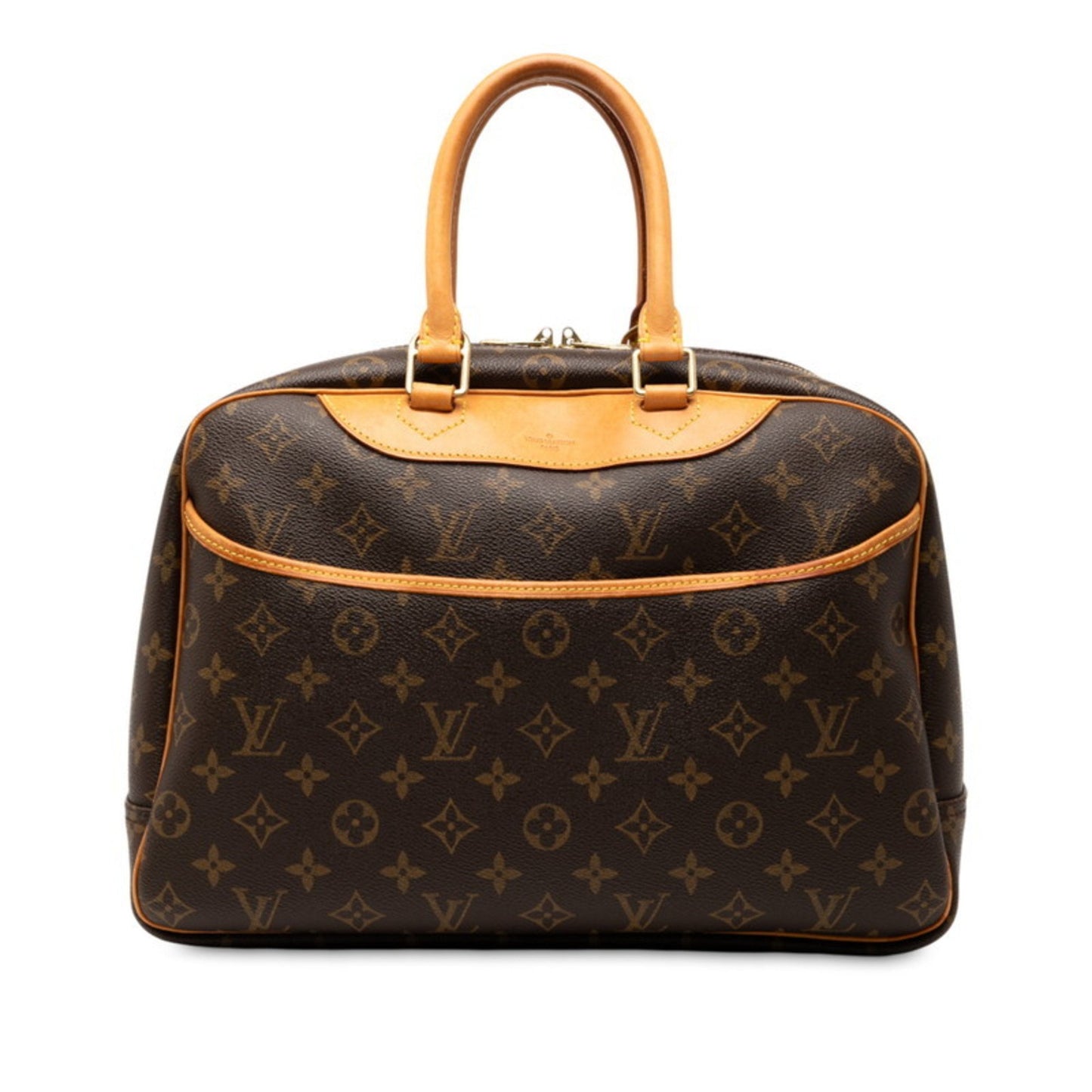 Louis Vuitton Monogram Deauville Handbag M47270 Brown Leather
