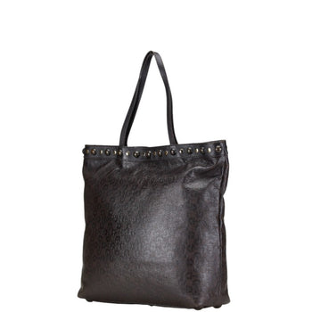 Gucci Horsebit Studded Tote Bag Shoulder 286304 Brown Leather