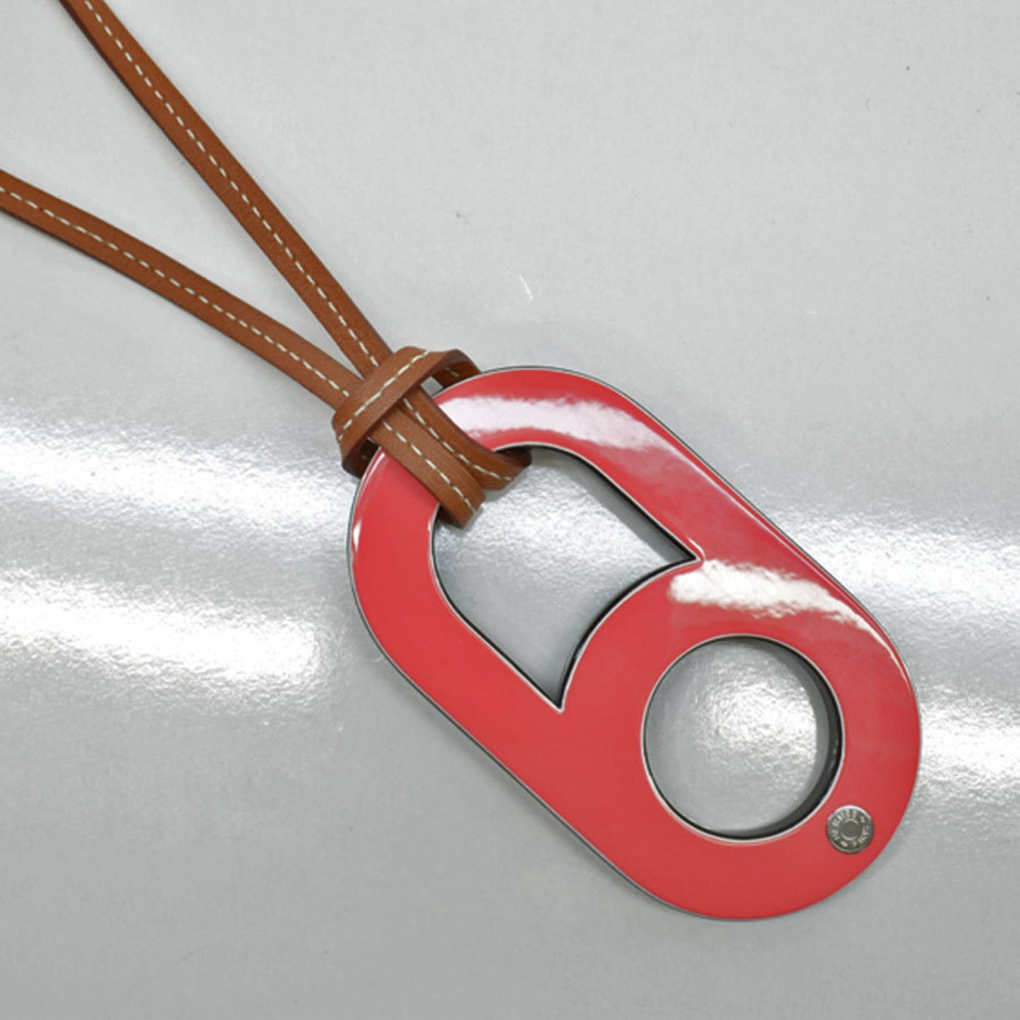 Hermes Necklace Variation Brown Pink Black Vaux Swift Lacquer Pendant