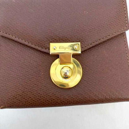 Salvatore Ferragamo Pouch Ec-22167 Brown Coin Case Leather 225028 Purse