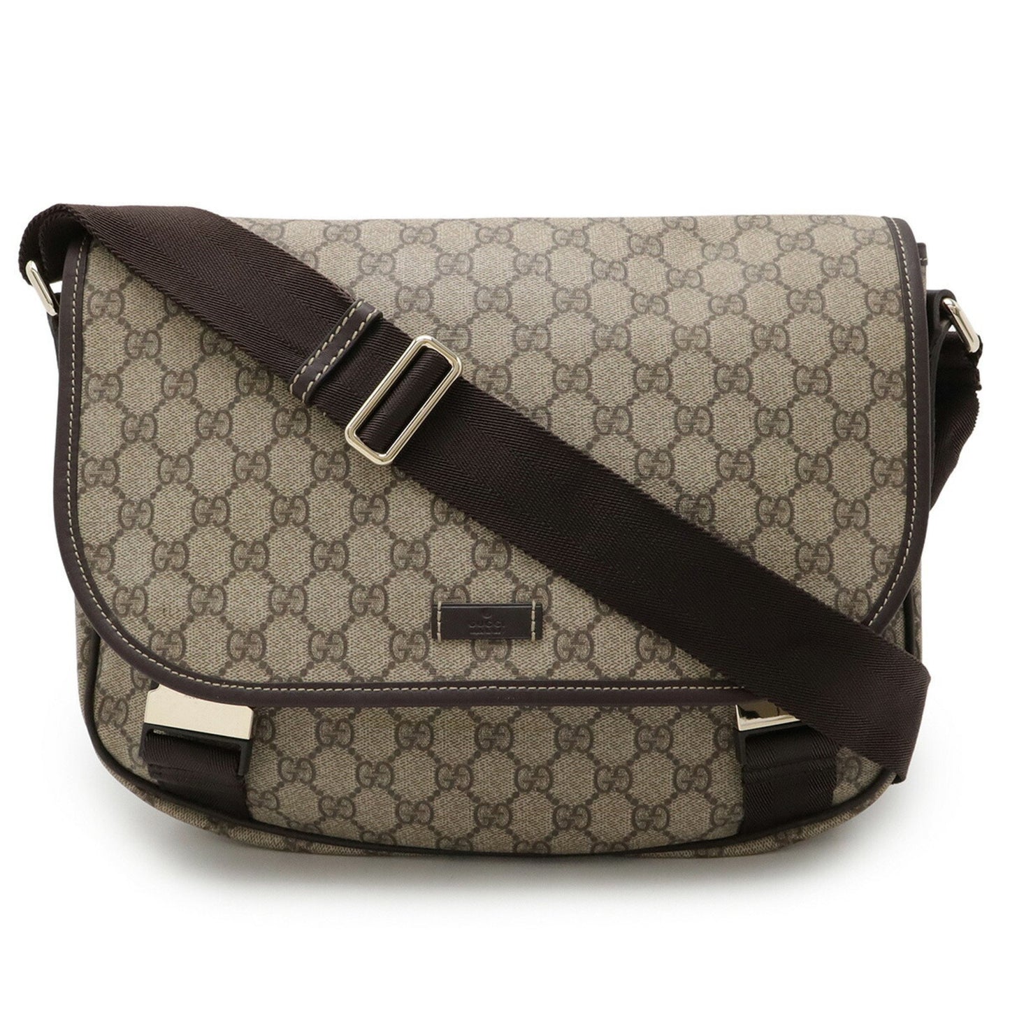 Gucci Gg Supreme Plus Shoulder Bag Pvc Leather Beige Dark Brown 201732