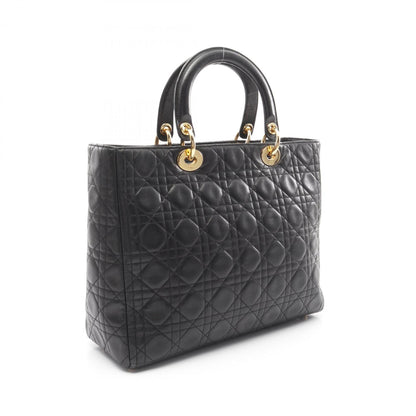 Christian Dior Lady Large Cannage Handbag Bag Leather