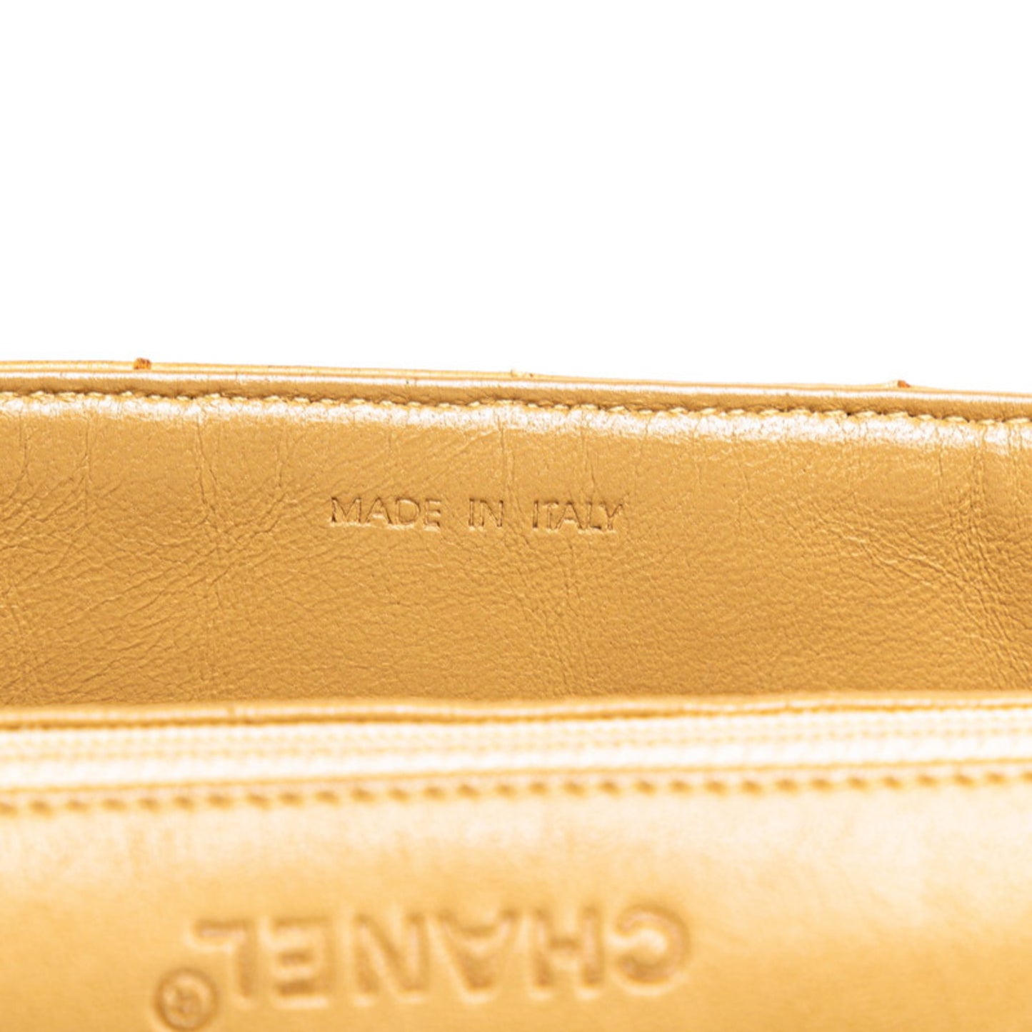 Chanel Wild Stitch Chocolate Bar Chain Shoulder Bag In Beige Lambskin