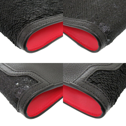 Christian Louboutin Sky Pouch Fa7369 Leather Sequin Black Shoulder Bag 1348Christian