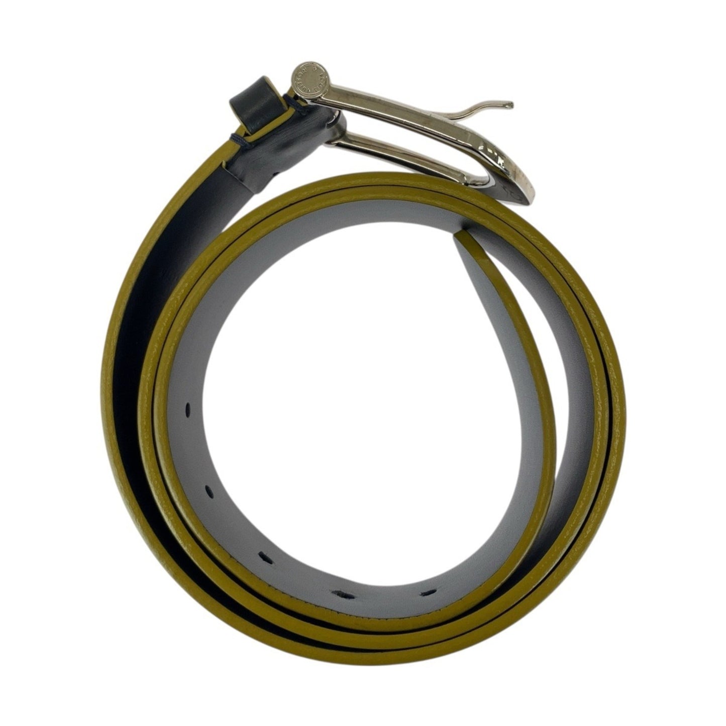 Louis Vuitton 95Cm/38 Inch Black Leather Belt With Silver Hardware