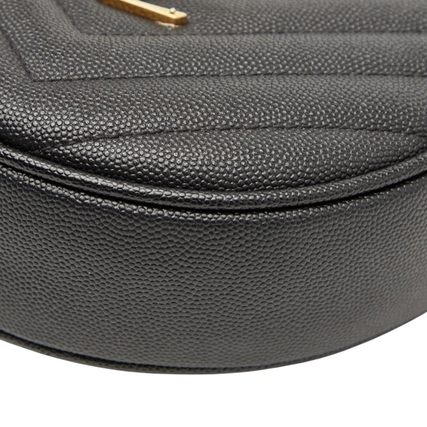 Saint Laurent Ysl Logo Vinyl Chain Shoulder Bag In Black Leather