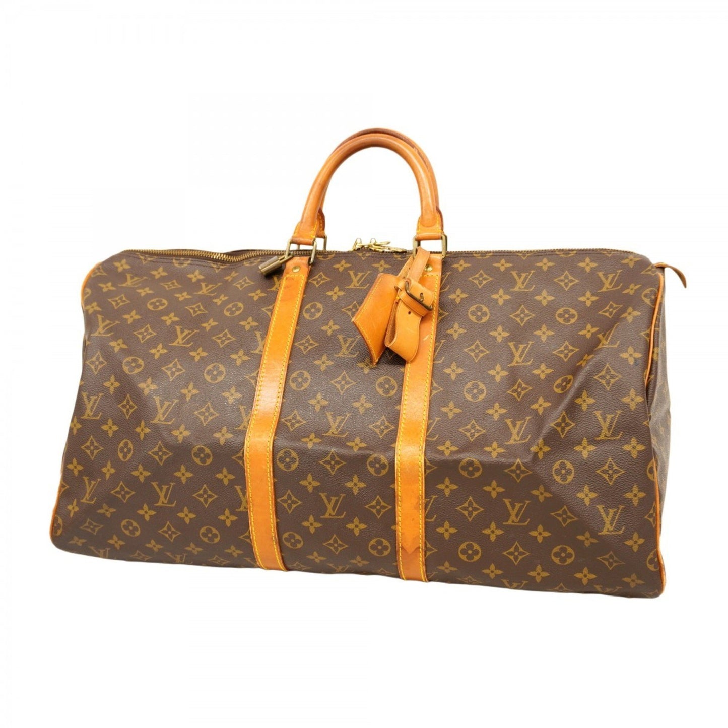 Louis Vuitton Monogram Keepall 55 Boston Bag M41424 Brown