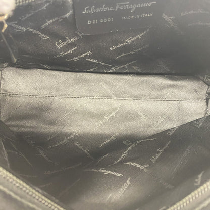 Salvatore Ferragamo Vara Shoulder Bag In Black Nylon