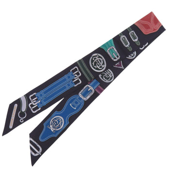 Herms Twilly Presidential Horse Harness Harnais Des Presidents Silk Aubergine Vert Mille Scarf