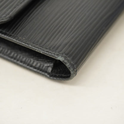 Louis Vuitton Epi Tri-Fold Long Wallet Porte Tresor International M63382 Noir