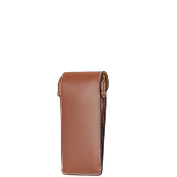 Celine Crossbody Shoulder Pouch Sunglasses Case Brown Leather