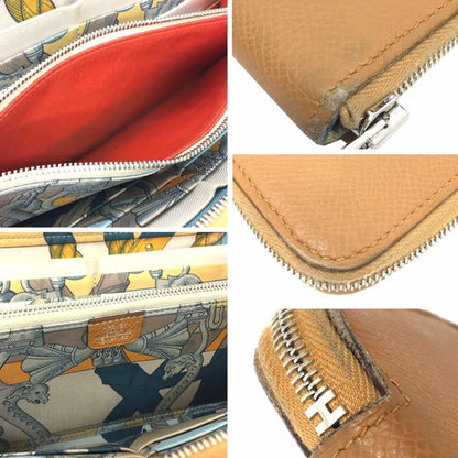 Hermes Azap Silkin Wallet Long Round Della Cavalleria Brown Hermes
