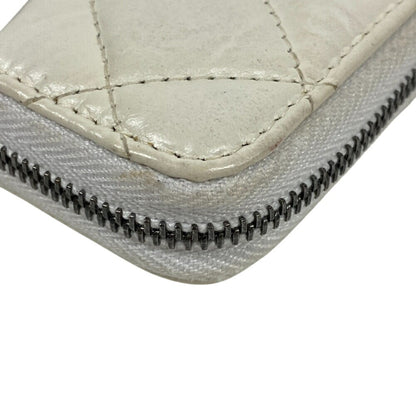 Chanel Gabriel Doux Round Coin Case Wallet White