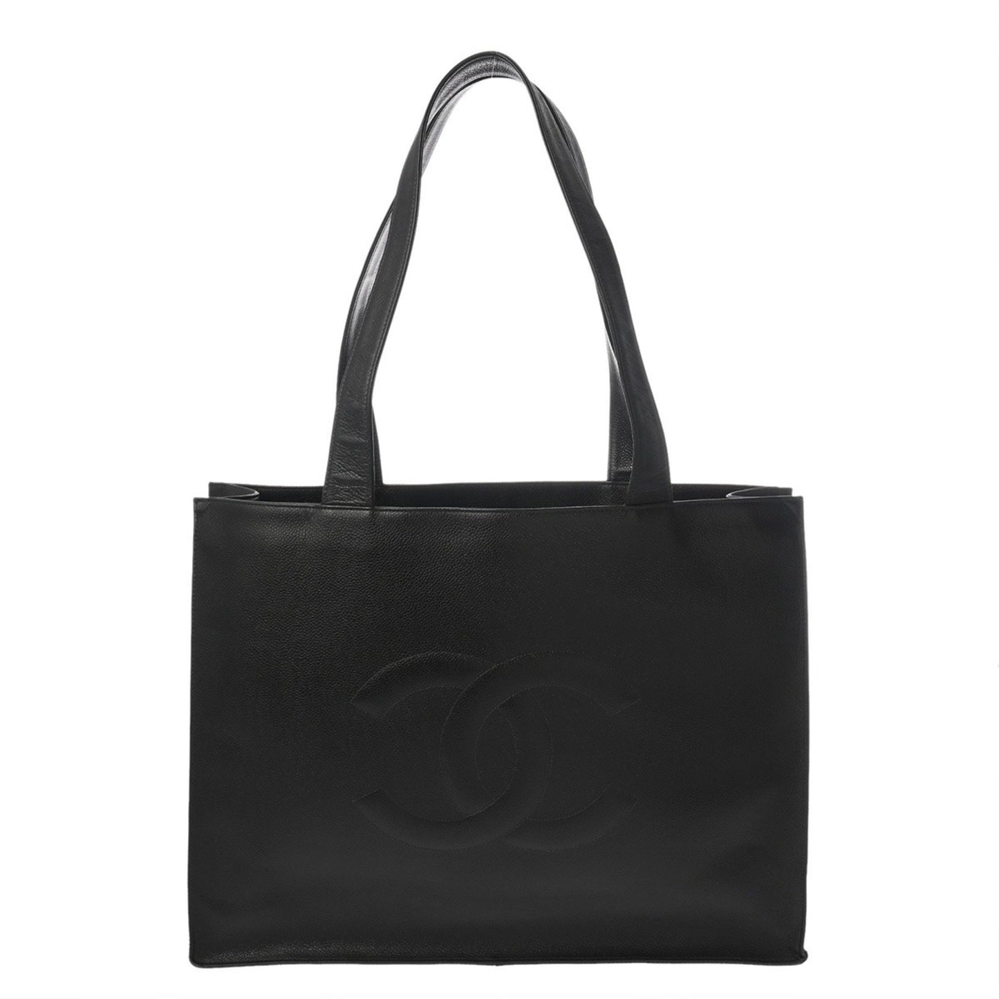 Chanel Black Women'S Caviar Skin Tote Bag